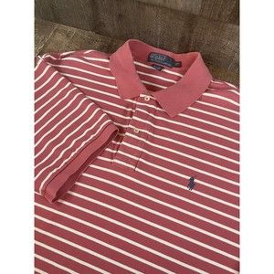 Vintage Polo Ralph Lauren Shirt Men’s 2XB Big Red Striped Short Sleeve Golf Pony